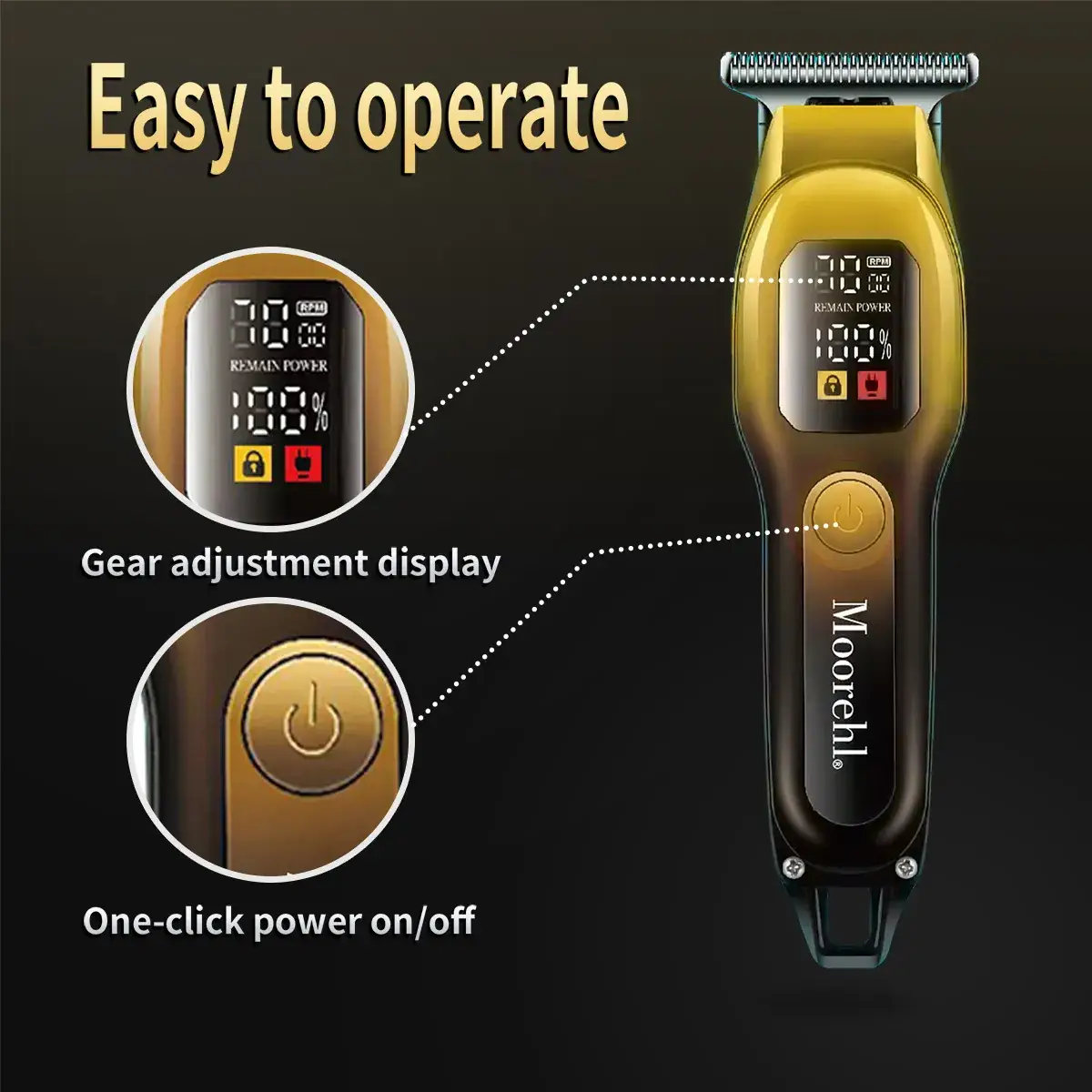 Men's Electric Hair Clipper with 5 Blades & Charging Light — feature 8