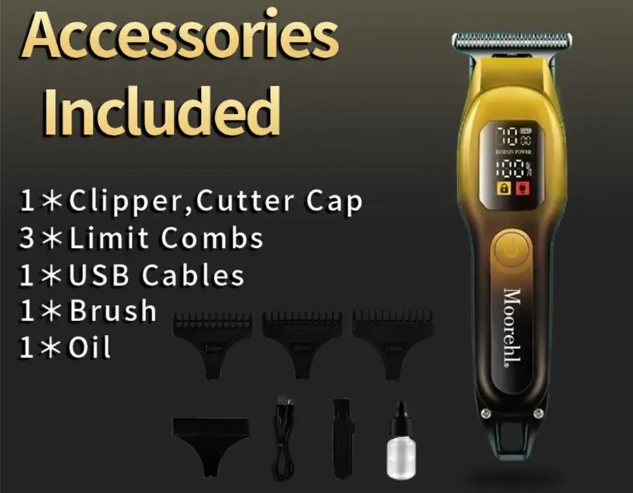 Men's Electric Hair Clipper with 5 Blades & Charging Light — feature 9