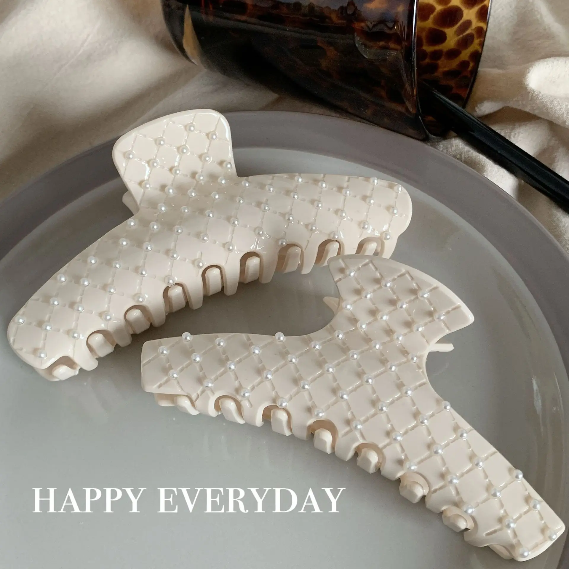 Milky White Pearl Clip for Women French Style Hairpin - Image 6