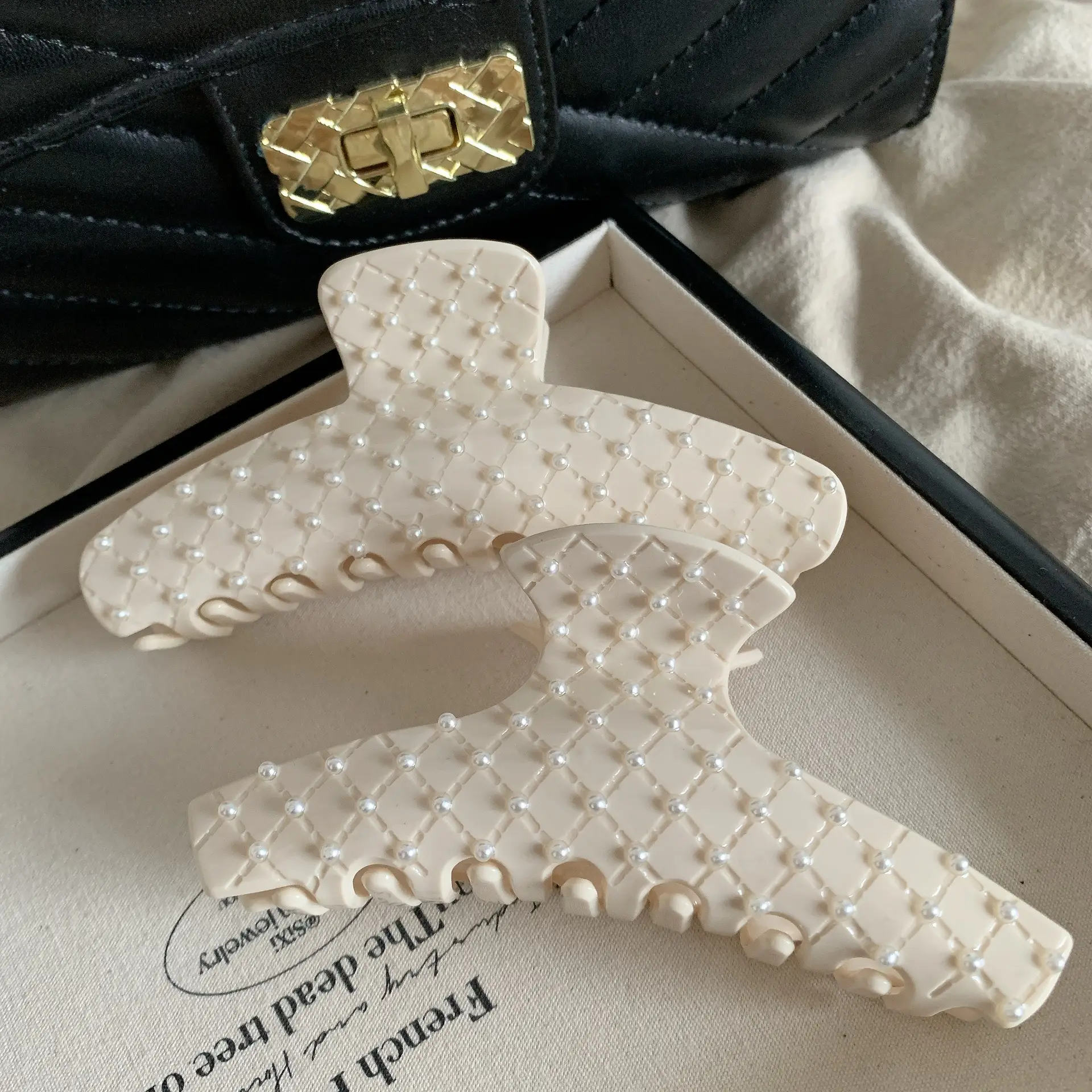 Milky White Pearl Clip for Women French Style Hairpin — feature 12