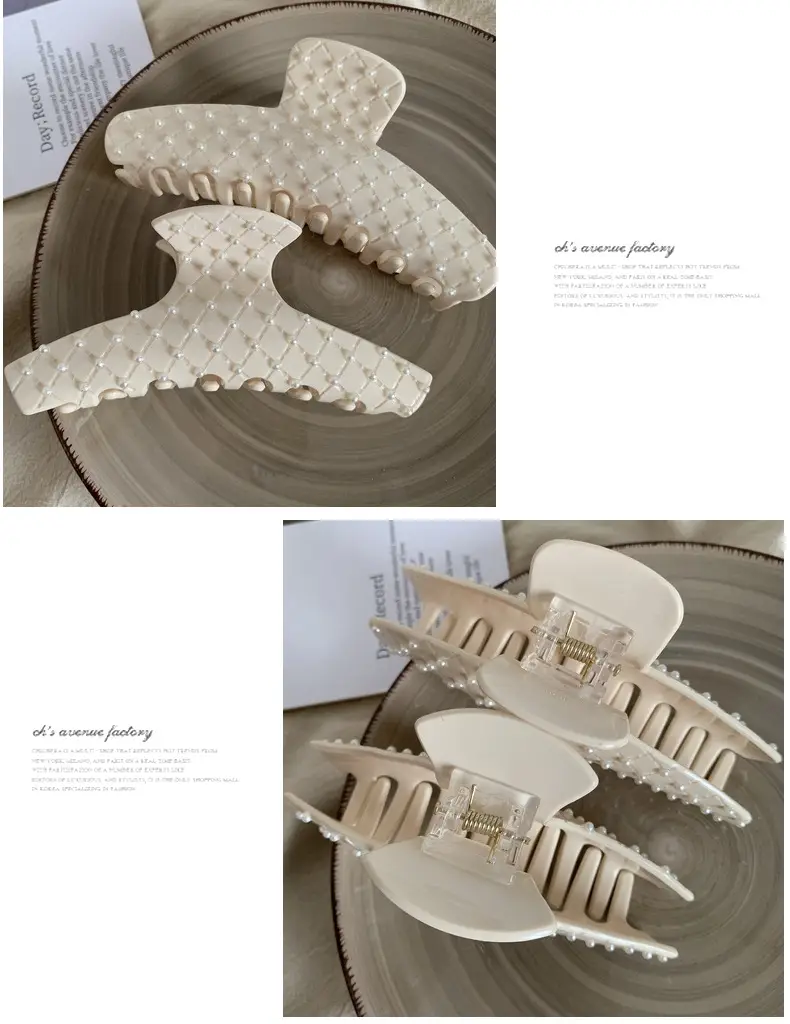 Milky White Pearl Clip for Women French Style Hairpin — feature 9