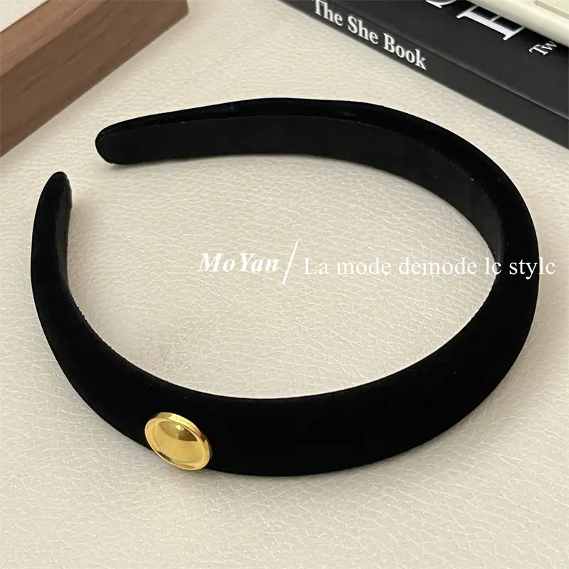 Red Flocking Headband for Women with Gold Label — feature 28