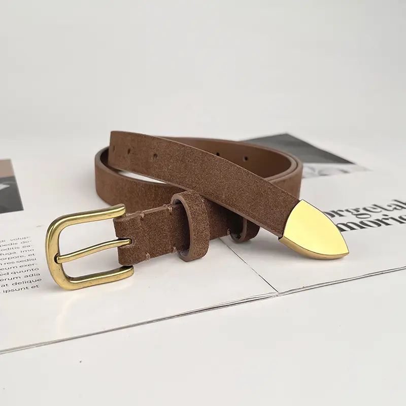 Women's Anti-Velvet Belt with Gold Buckle - Image 8