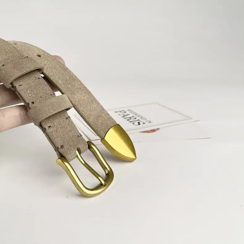 Women's Anti-Velvet Belt with Gold Buckle — feature 10