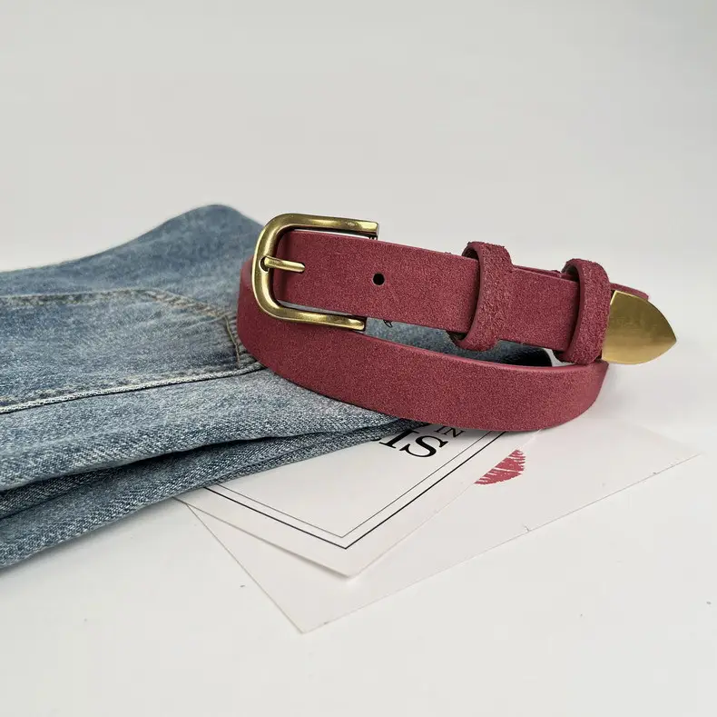 Women's Anti-Velvet Belt with Gold Buckle — feature 11