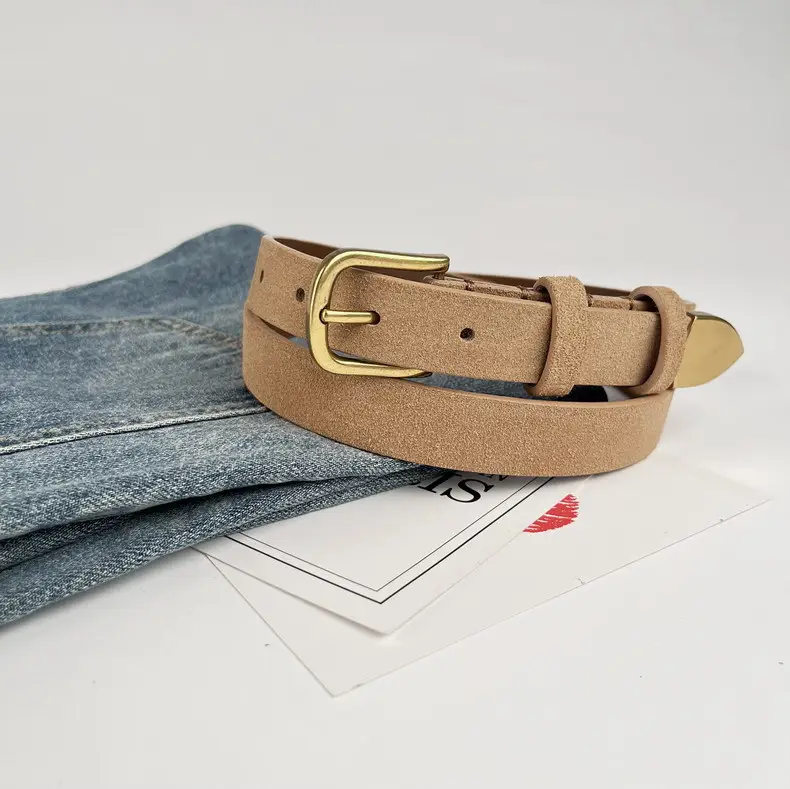 Women's Anti-Velvet Belt with Gold Buckle — feature 12