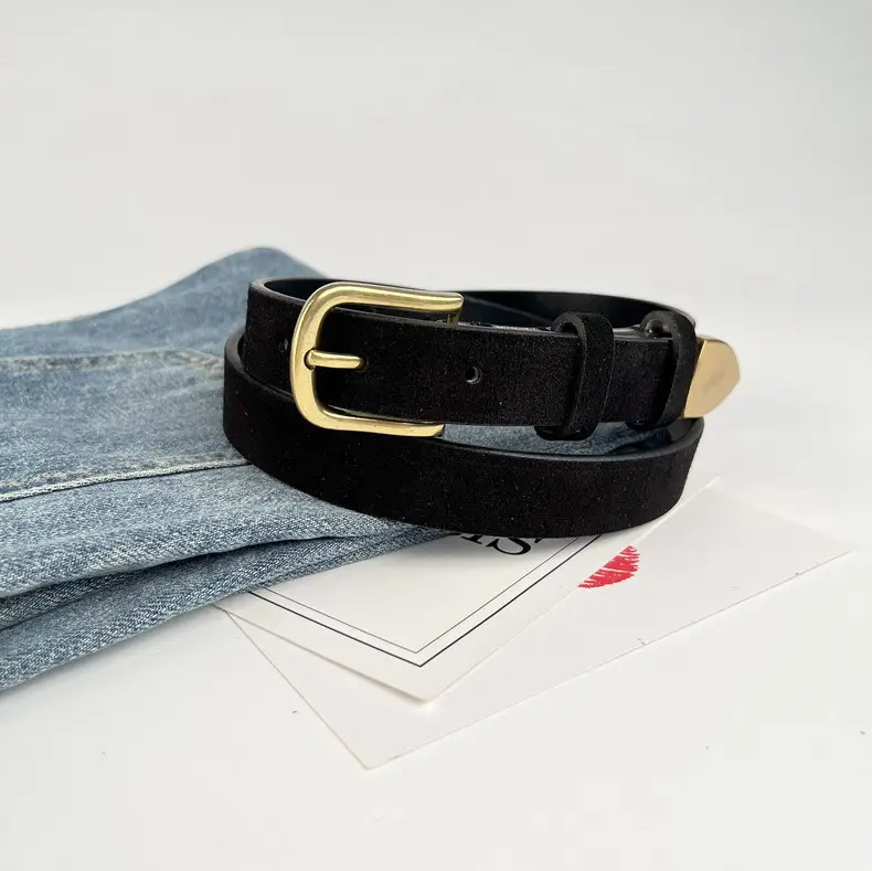 Women's Anti-Velvet Belt with Gold Buckle — feature 13
