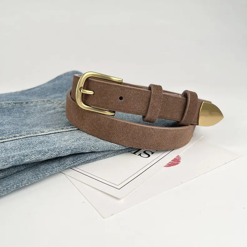 Women's Anti-Velvet Belt with Gold Buckle — feature 14