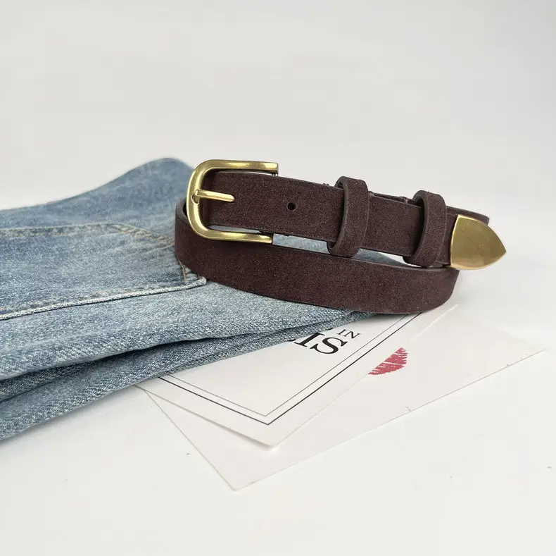 Women's Anti-Velvet Belt with Gold Buckle — feature 15