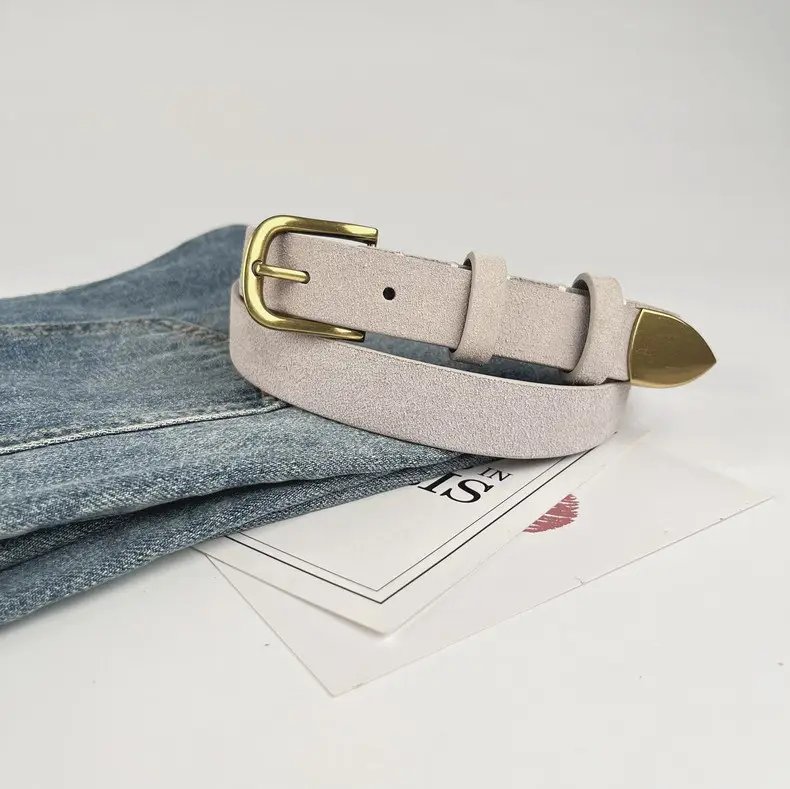 Women's Anti-Velvet Belt with Gold Buckle — feature 17