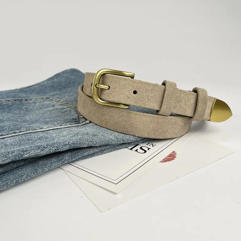 Women's Anti-Velvet Belt with Gold Buckle — feature 18