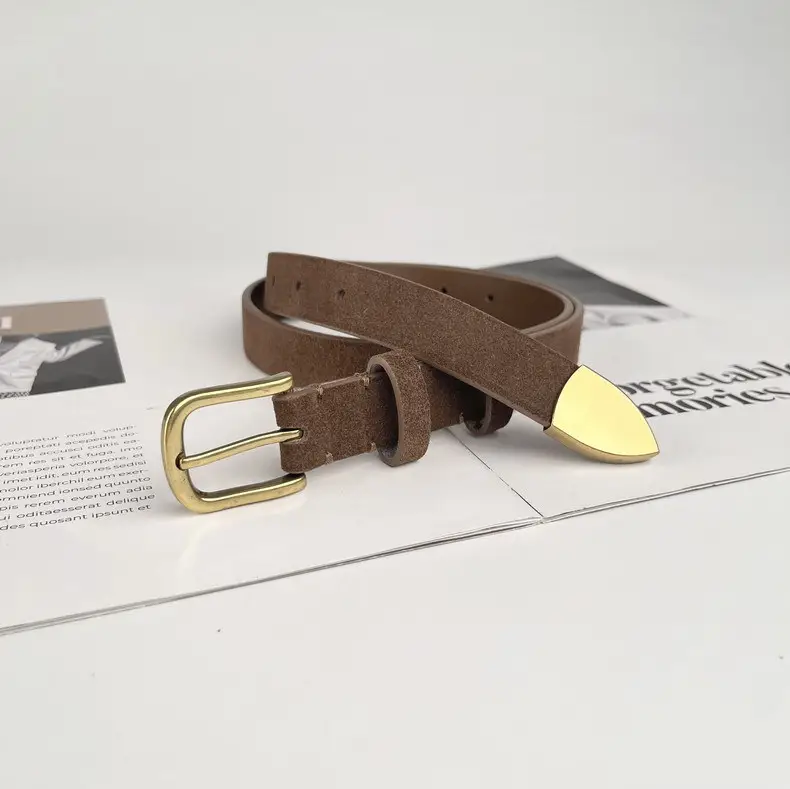 Women's Anti-Velvet Belt with Gold Buckle — feature 19
