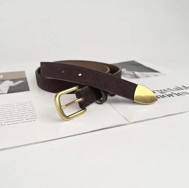 Women's Anti-Velvet Belt with Gold Buckle — feature 20