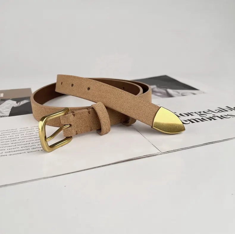 Women's Anti-Velvet Belt with Gold Buckle — feature 21