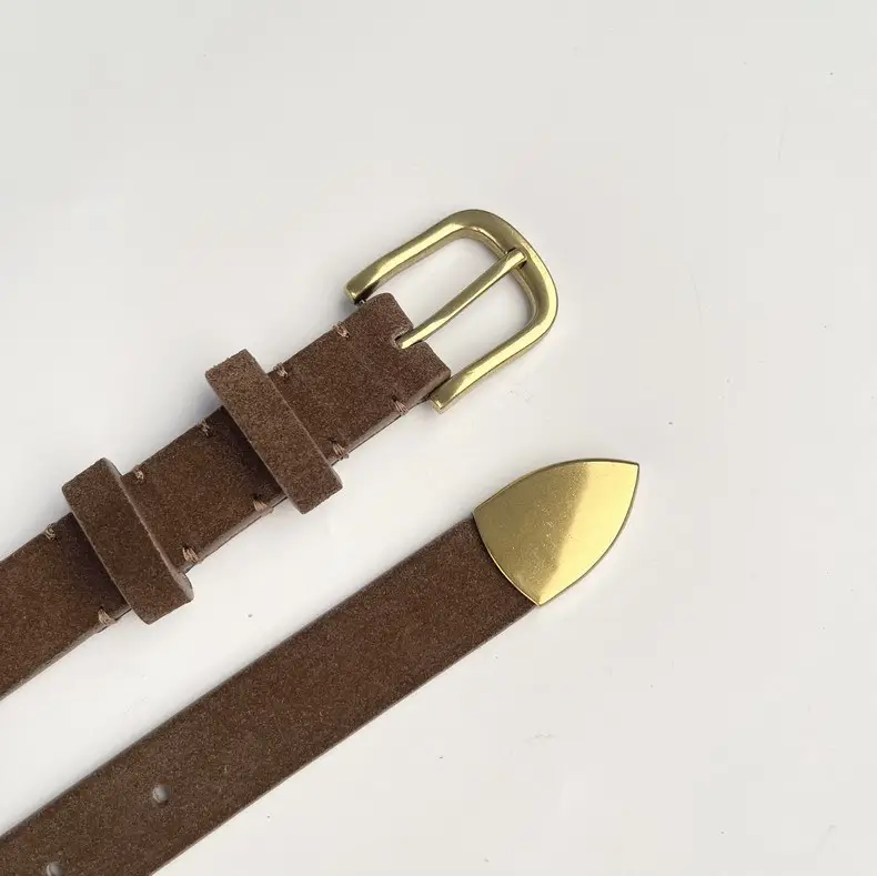 Women's Anti-Velvet Belt with Gold Buckle — feature 3
