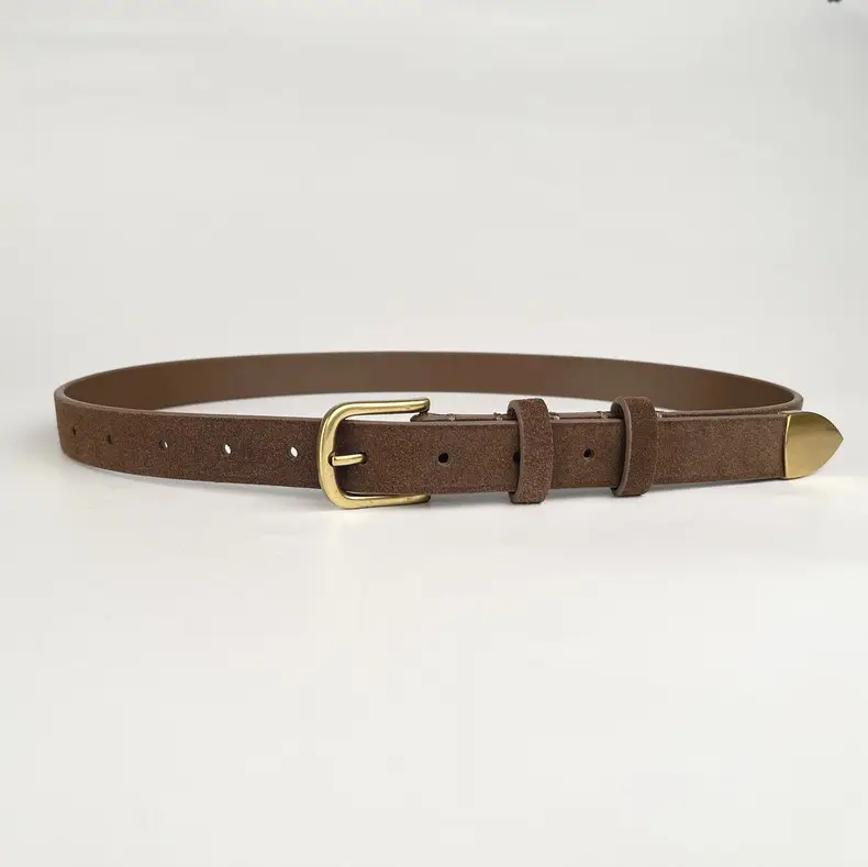 Women's Anti-Velvet Belt with Gold Buckle — feature 6