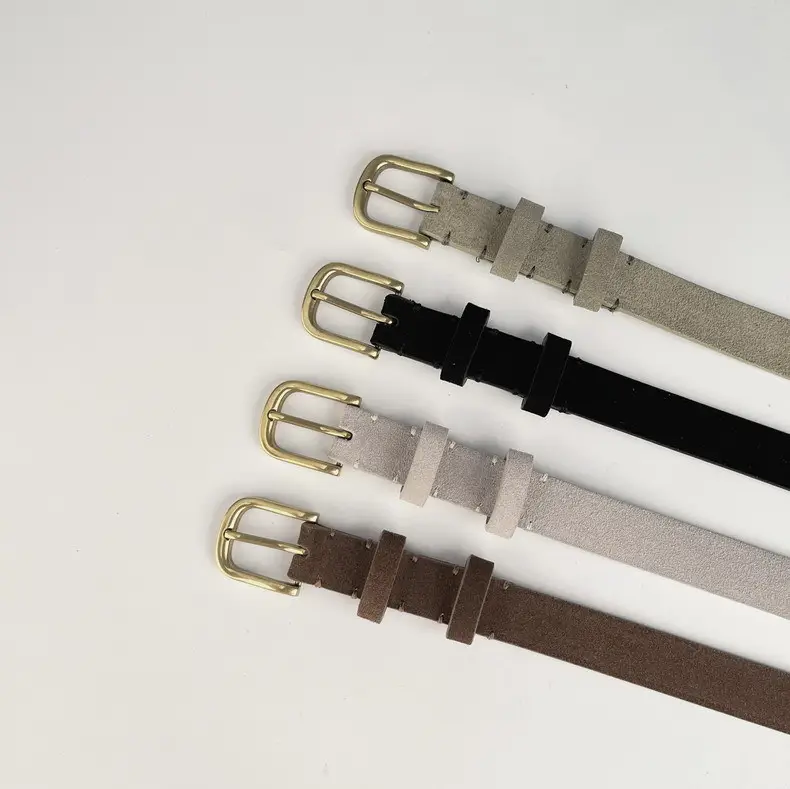 Women's Anti-Velvet Belt with Gold Buckle — feature 7