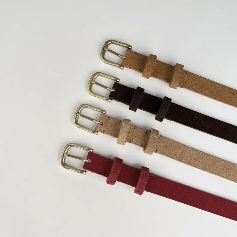 Women's Anti-Velvet Belt with Gold Buckle — feature 8