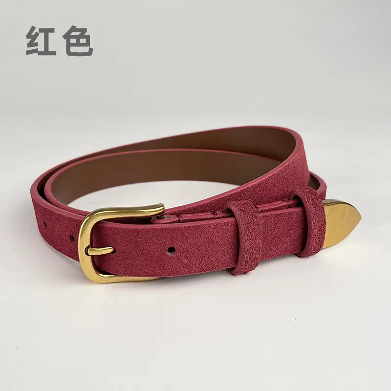 Women's Anti-Velvet Belt with Gold Buckle - Image 2