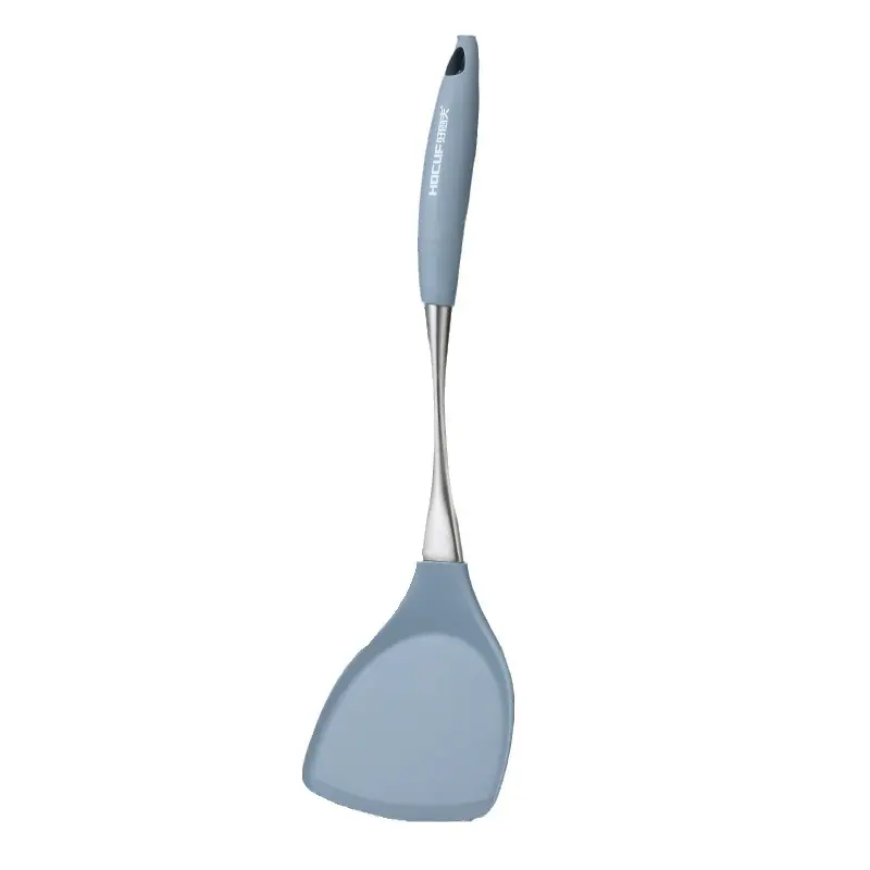 Silicone Spatula Set for Non-Stick Pans, High-Temperature Resistant Soup Spoon, Stainless Steel Cooking Spatula, Spoon, Silicone Pancake Spatula