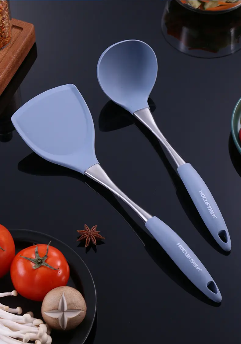 Silicone Spatula Set for Non-Stick Pans, High-Temperature Resistant Soup Spoon, Stainless Steel Cooking Spatula, Spoon, Silicone Pancake Spatula — feature 24