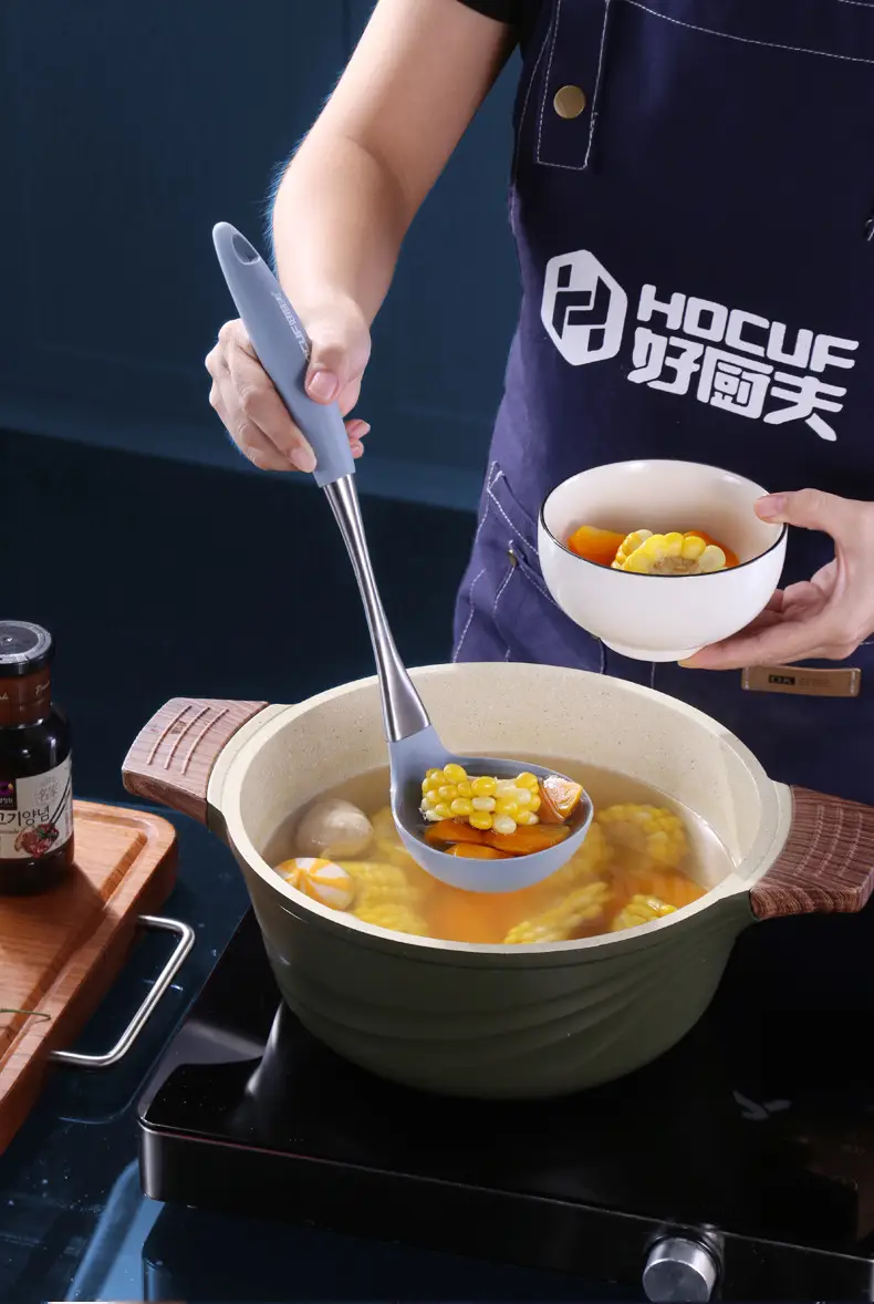 Silicone Spatula Set for Non-Stick Pans, High-Temperature Resistant Soup Spoon, Stainless Steel Cooking Spatula, Spoon, Silicone Pancake Spatula — feature 25