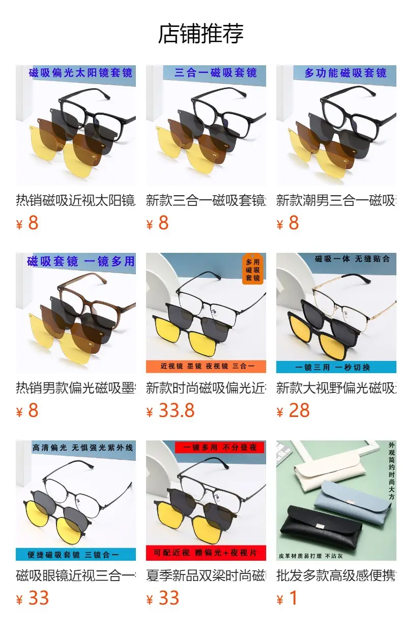 Magnetic Clip Sunglasses for Men Women Myopia Night Vision Patch — feature 1