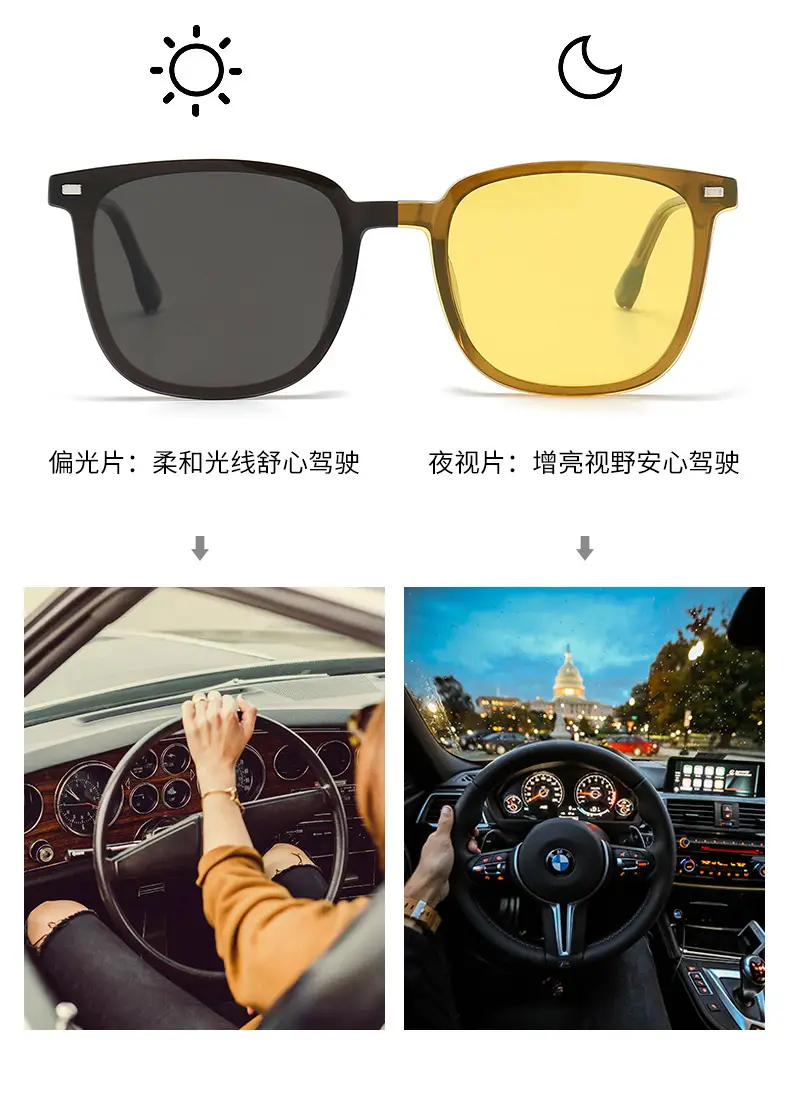 Magnetic Clip Sunglasses for Men Women Myopia Night Vision Patch — feature 4