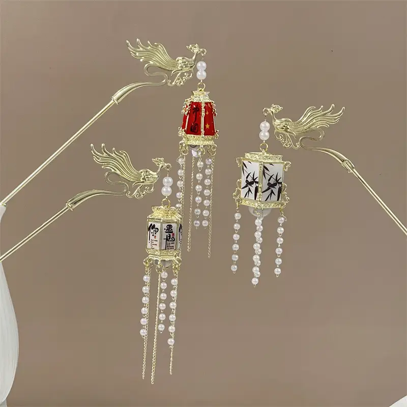 Glowing Antique Hairpin with Pearl Tassel & Light - Image 76