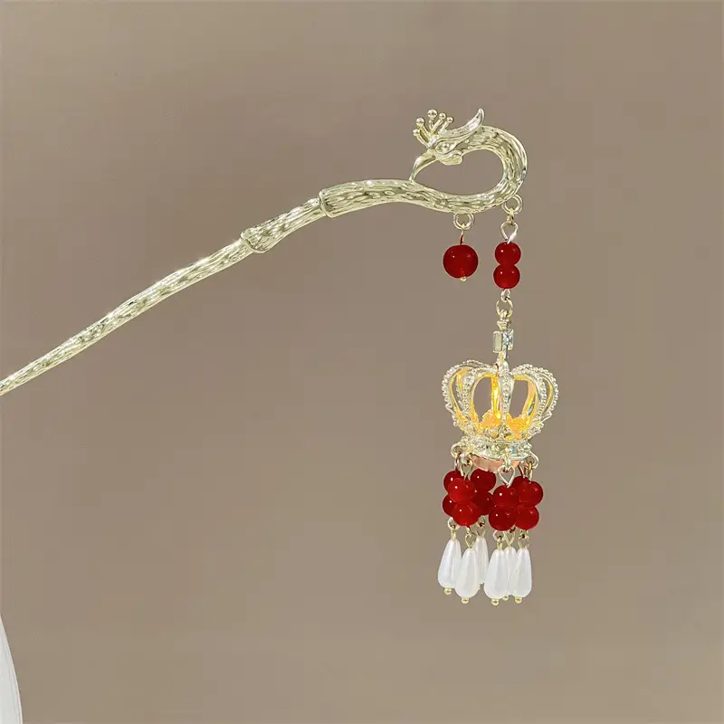Glowing Antique Hairpin with Pearl Tassel & Light - Image 47