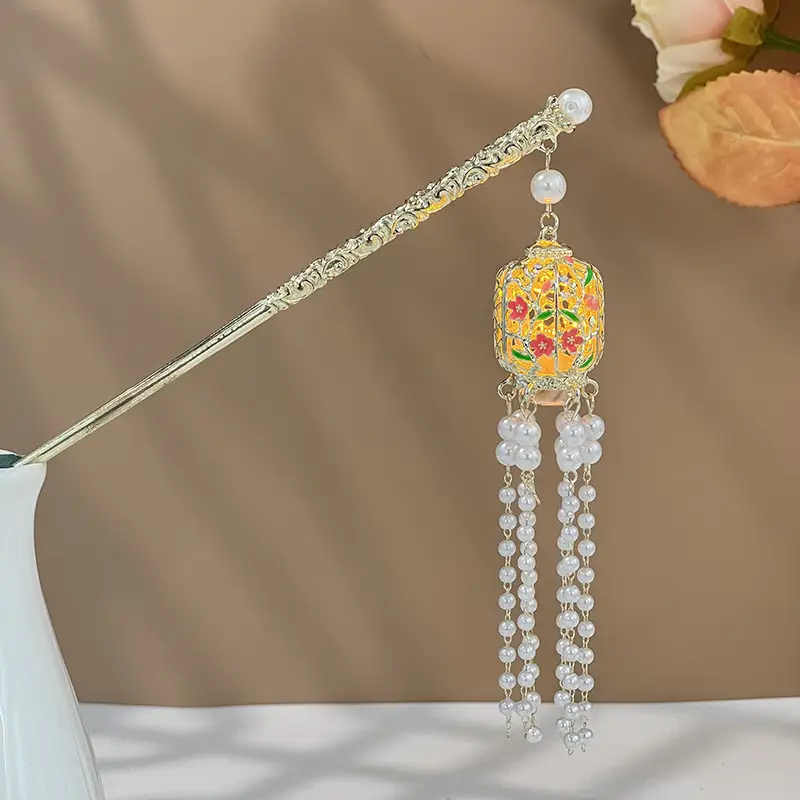 Glowing Antique Hairpin with Pearl Tassel & Light - Image 66