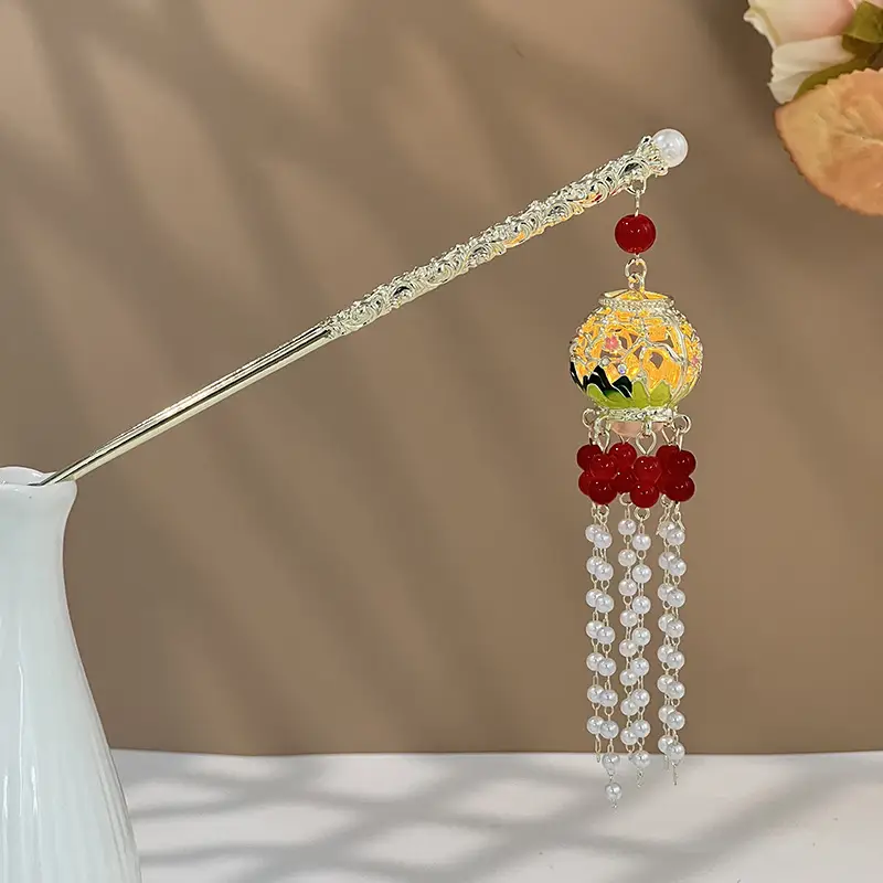 Glowing Antique Hairpin with Pearl Tassel & Light - Image 67