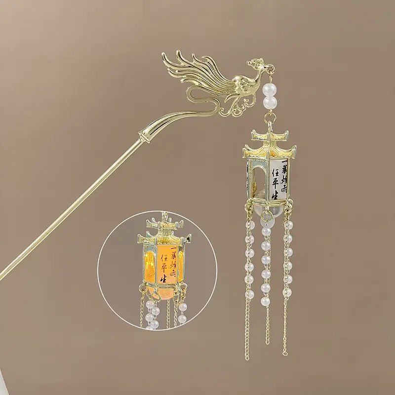 Glowing Tassel Hairpin for Women Elegant Daily Wear
