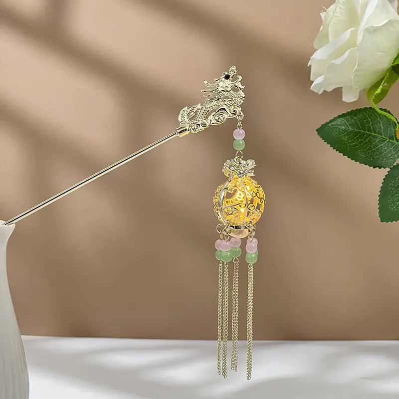 Glowing Tassel Hairpin for Women Elegant Daily Wear