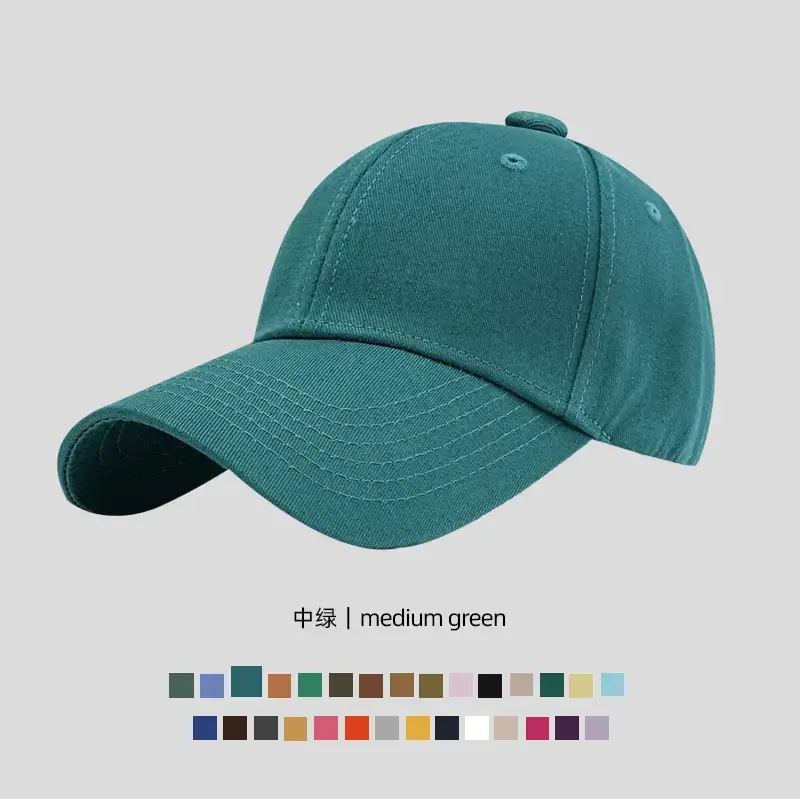Medium Green Cotton Baseball Cap for Men Women - Image 28
