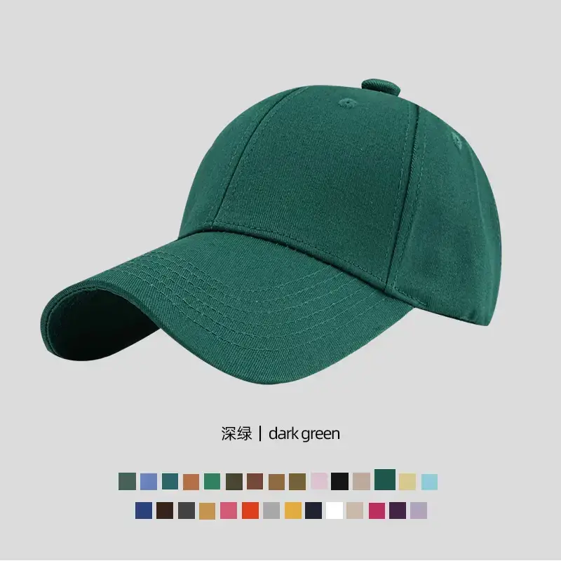 Medium Green Cotton Baseball Cap for Men Women - Image 5