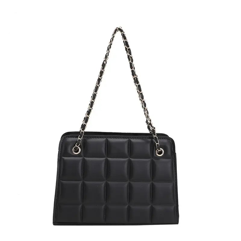 White Quilted Chain Shoulder Bag with Red Heart Detail