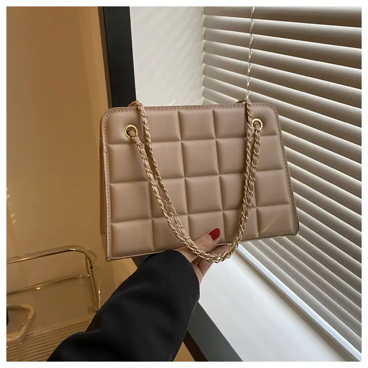 White Quilted Chain Shoulder Bag with Red Heart Detail