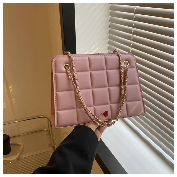 White Quilted Chain Shoulder Bag with Red Heart Detail