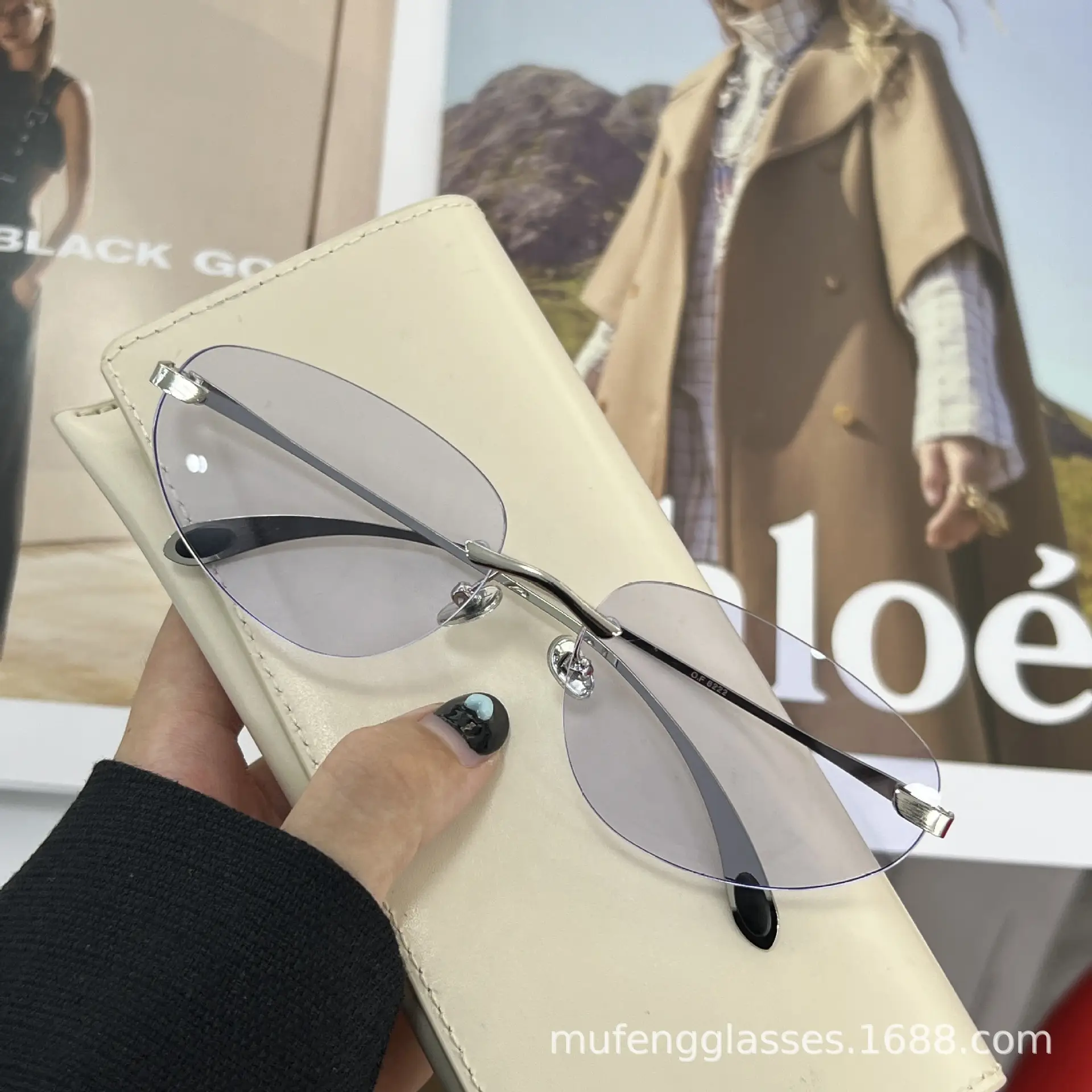 Luxury Rimless Sunglasses Y2K Futuristic Korean Style — feature 12