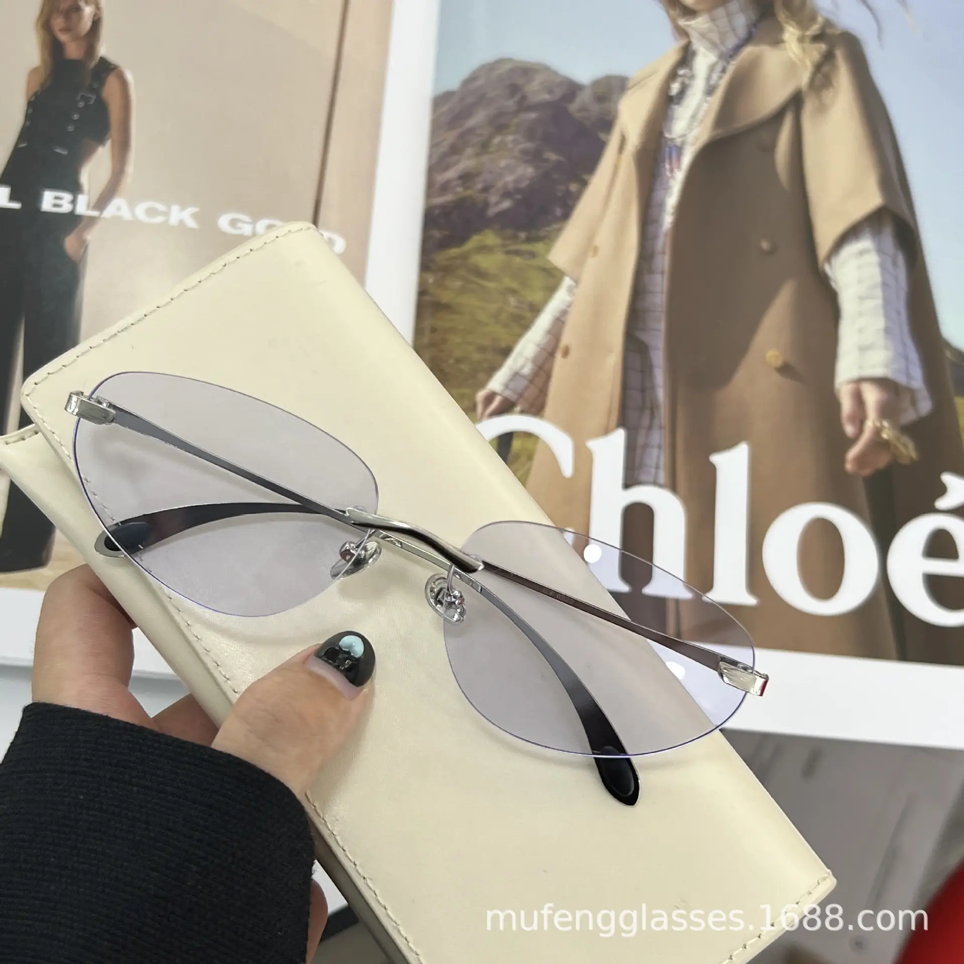 Luxury Rimless Sunglasses Y2K Futuristic Korean Style — feature 13