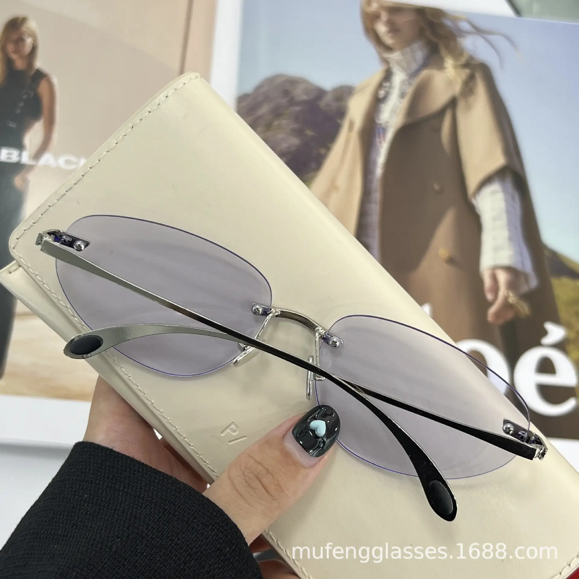Luxury Rimless Sunglasses Y2K Futuristic Korean Style — feature 14