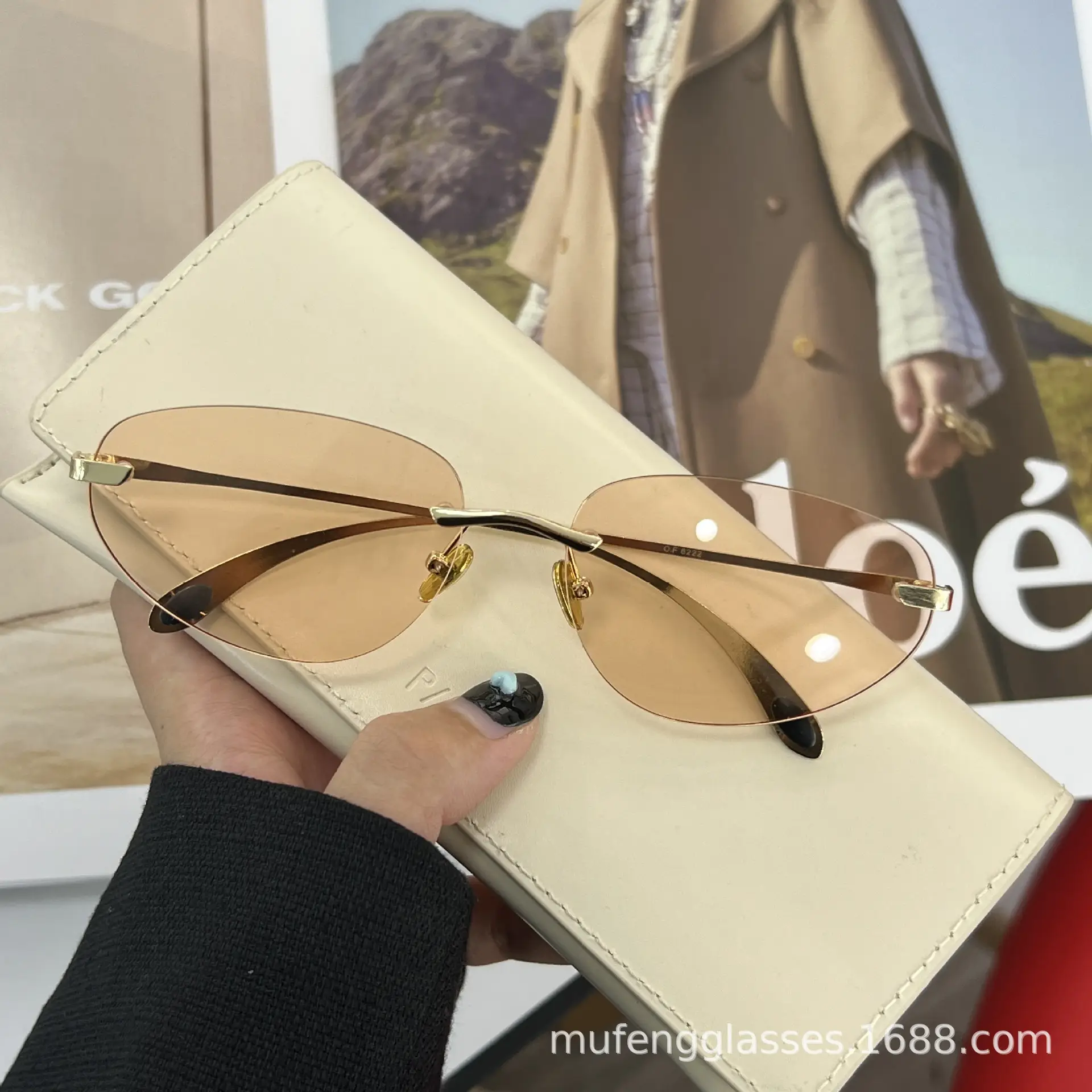 Luxury Rimless Sunglasses Y2K Futuristic Korean Style — feature 16