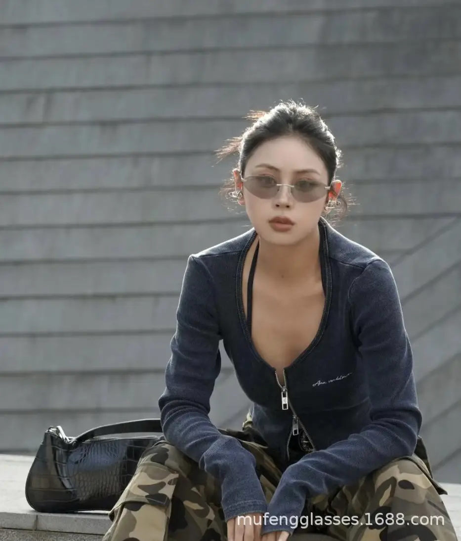 Luxury Rimless Sunglasses Y2K Futuristic Korean Style — feature 5