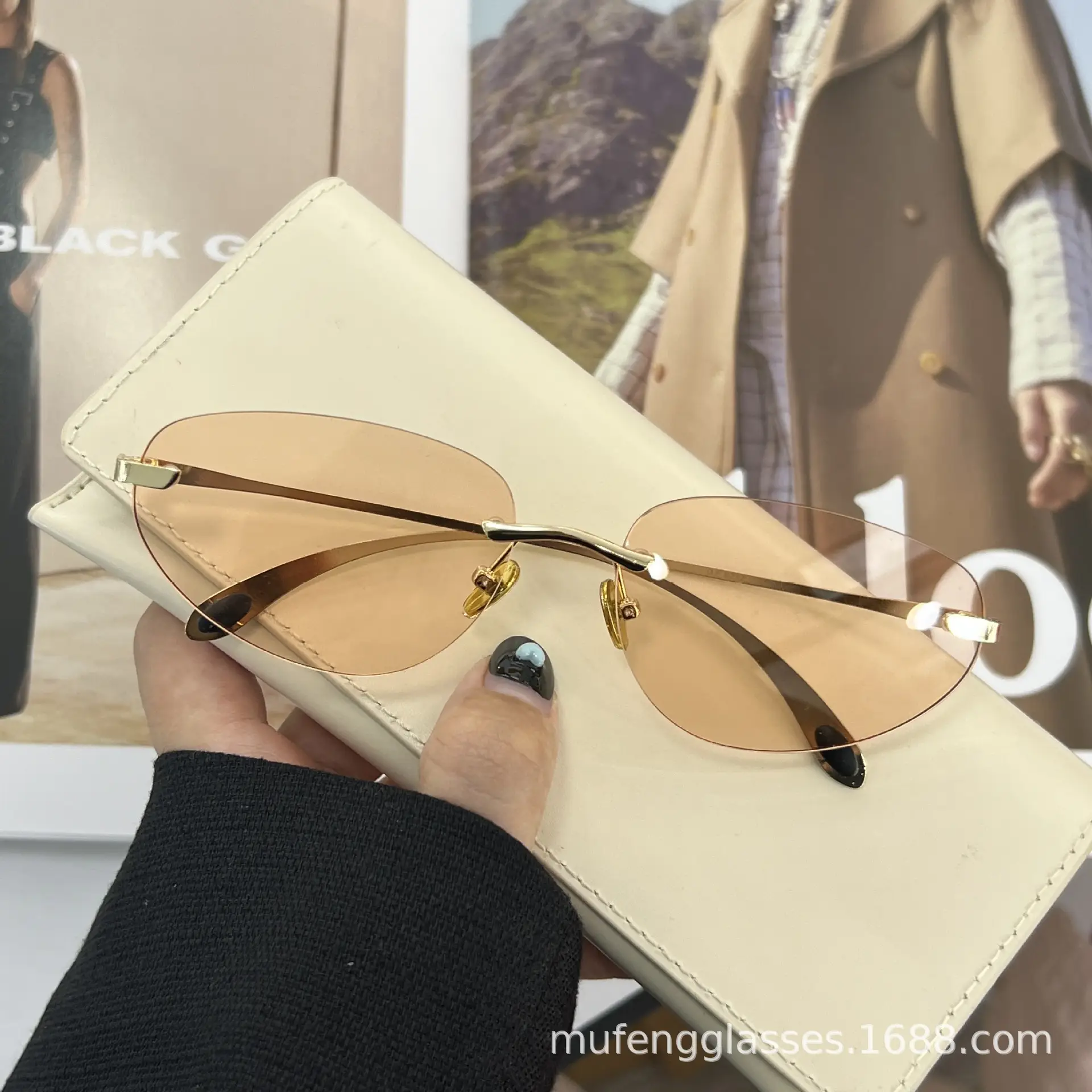 Luxury Rimless Sunglasses Y2K Futuristic Korean Style — feature 17