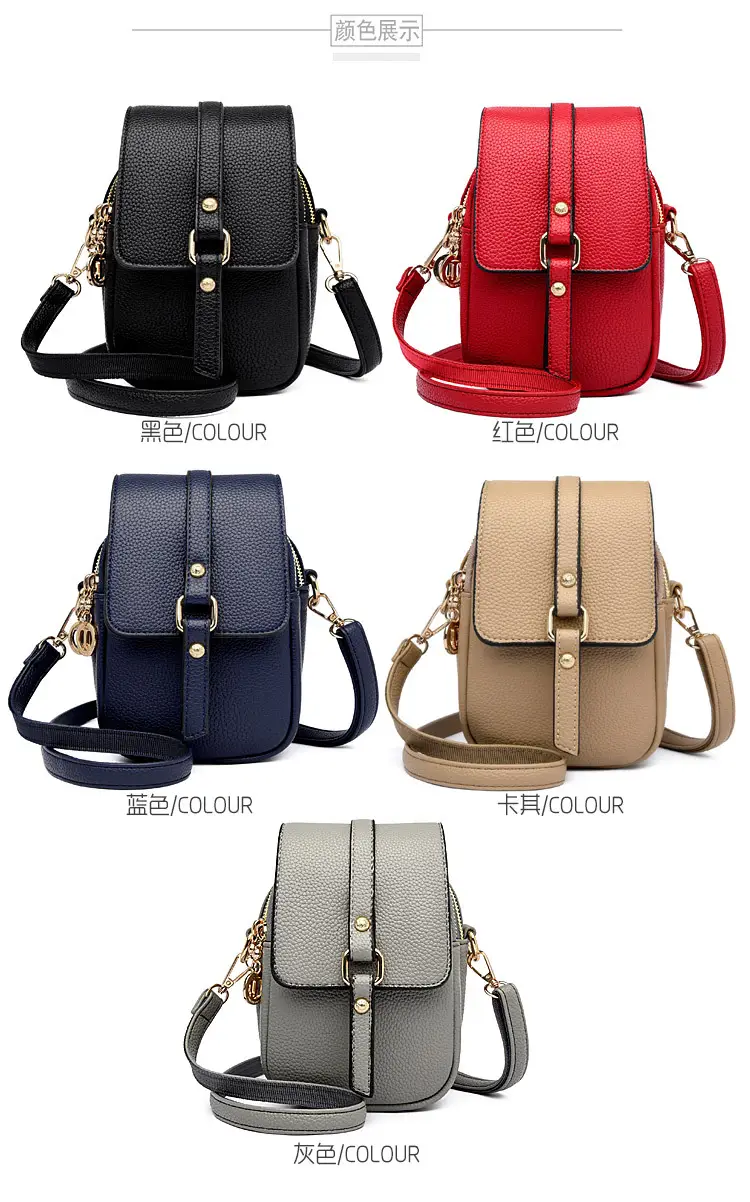 Women's Grey Crossbody Phone Bag with Multi-Flap Pocket — feature 16