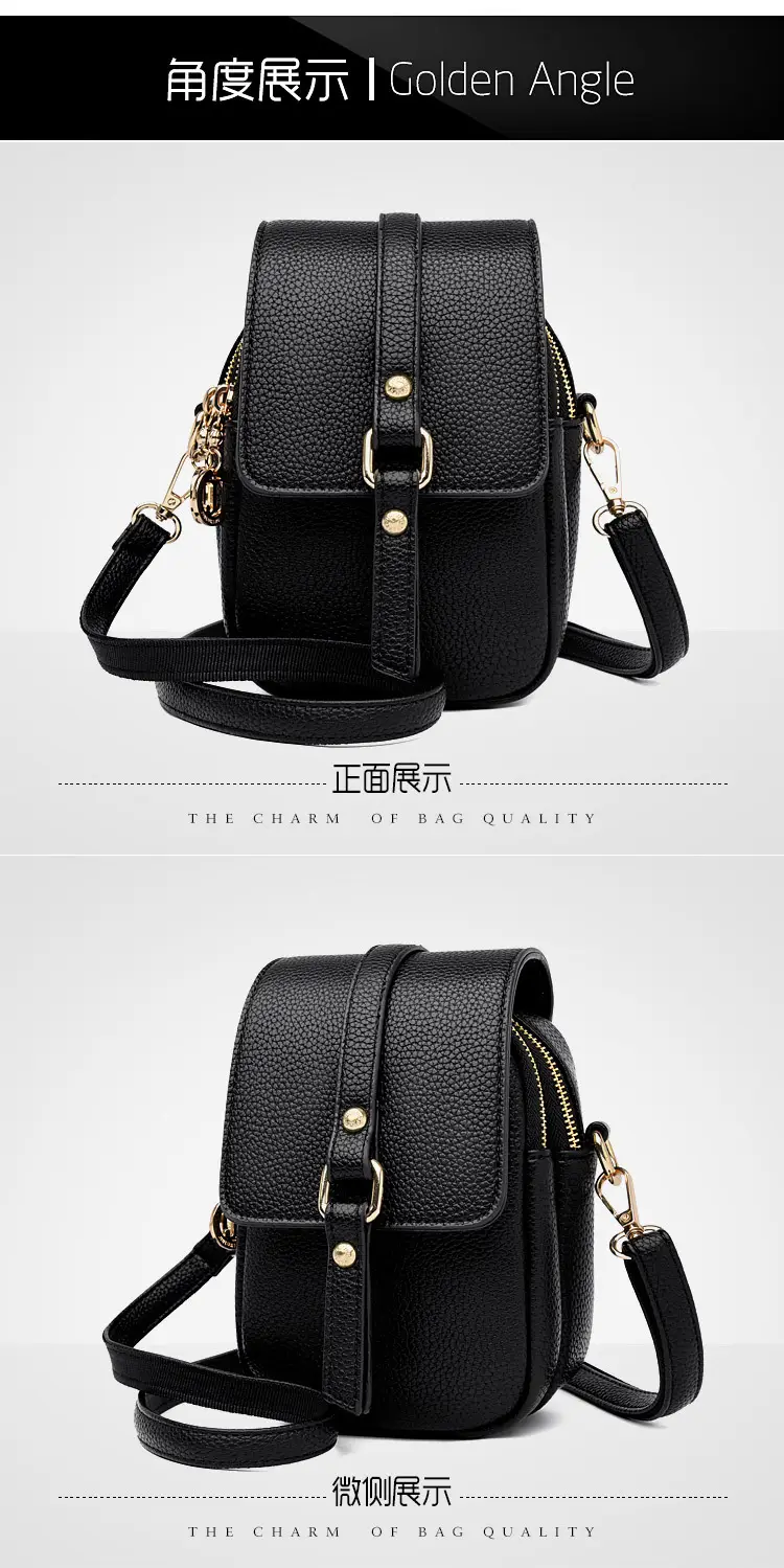 Women's Grey Crossbody Phone Bag with Multi-Flap Pocket — feature 17
