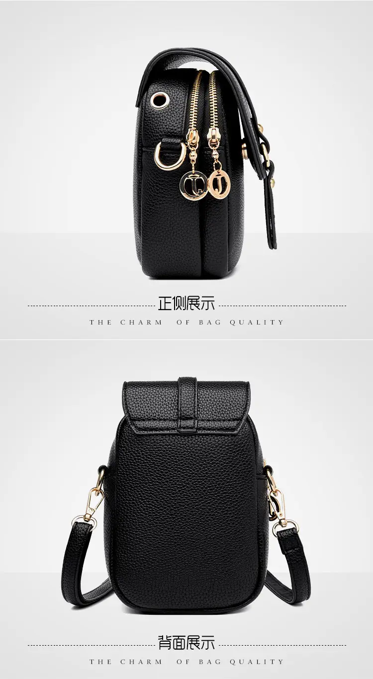Women's Grey Crossbody Phone Bag with Multi-Flap Pocket — feature 18
