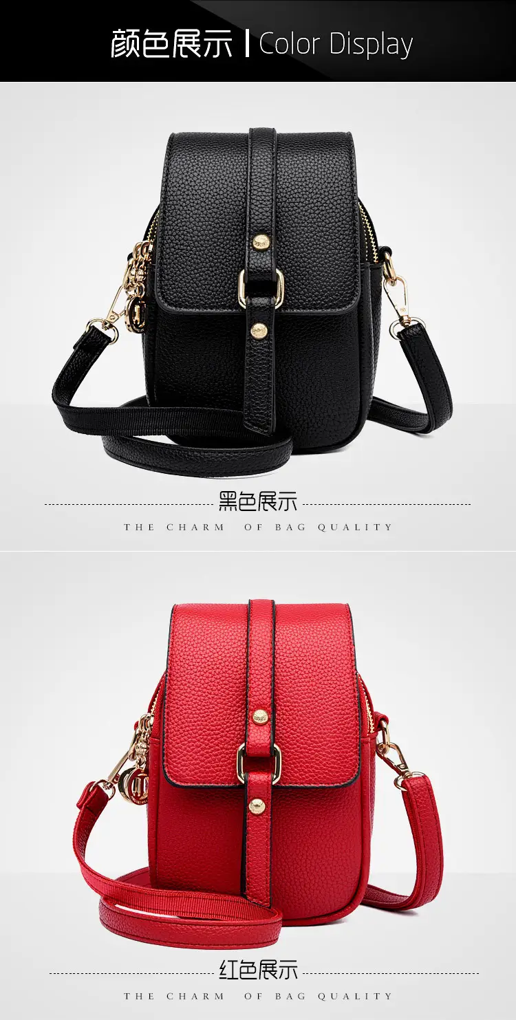 Women's Grey Crossbody Phone Bag with Multi-Flap Pocket — feature 20