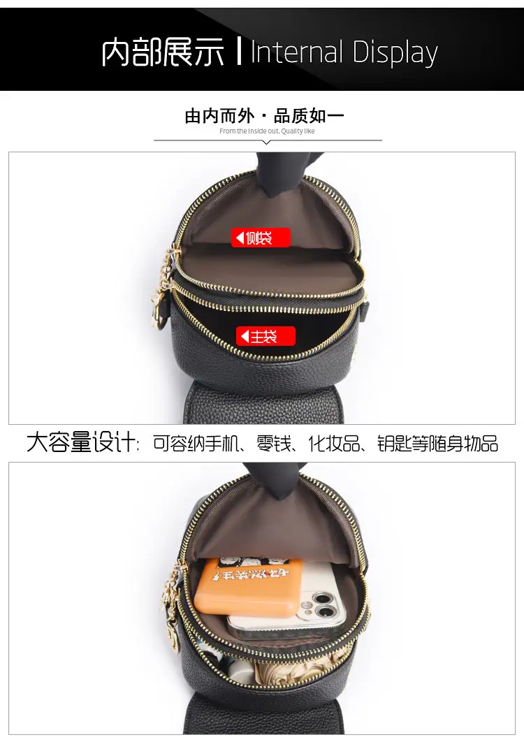 Women's Grey Crossbody Phone Bag with Multi-Flap Pocket — feature 23